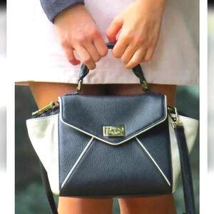 Kate Spade Wesley Place Laurel Satchel Black and Ivory